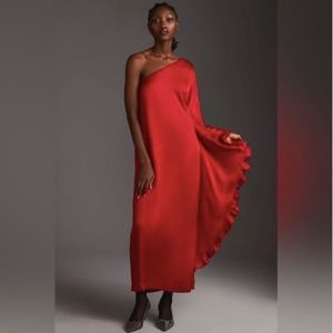 Hutch Anthropologie Red Satin Shift